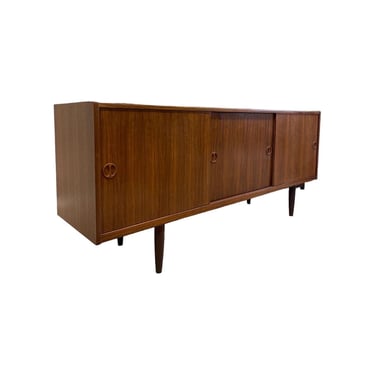 Free shipping within continental US - Vintage Danish Modern Credenza With Wood Handles 