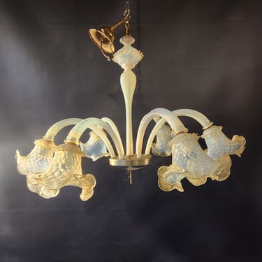 Vintage Murano Glass 6 Arm Chandelier 32 x 23