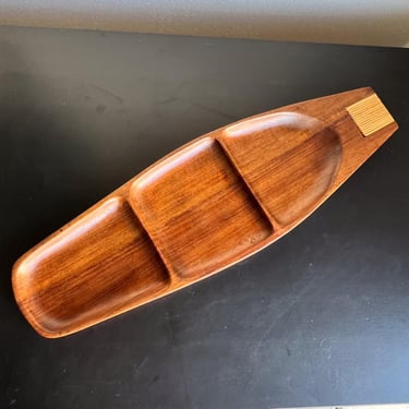 1950s Arthur Umanoff for Raymor Sectioned Wood Serving Tray 