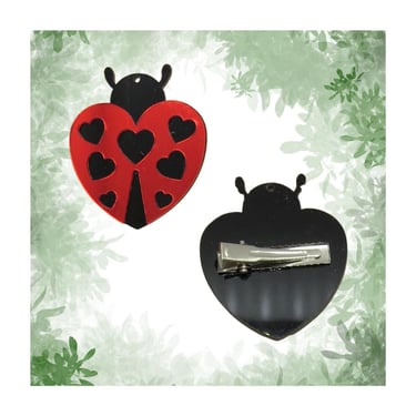Ladybug Hair Clip - Cute Bug Insect Barrette - Acrylic Hair Accessory 