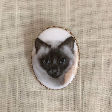 Siamese Cat Brooch - 1970s 