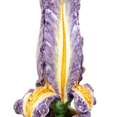 Monumental Majolica Iris Vase