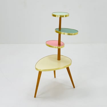 BIG German Plant Stand, Colorful Vintage Mid-Century Minimalist Indoor Plant Stand Side Table Retro flower table 