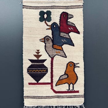 Mid-Century Danish Modern Bird Motif Wall Tapestry, c.1960’s 