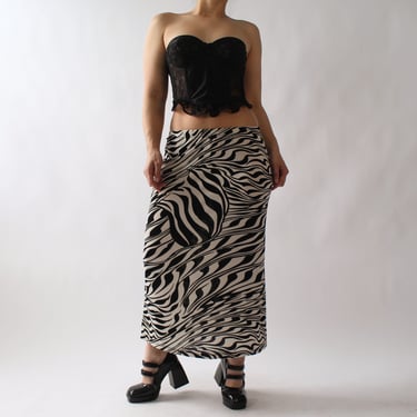 90s Slinky Swirl Print Skirt - W25+