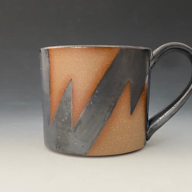 Mug - Grey and Brown Triangles 