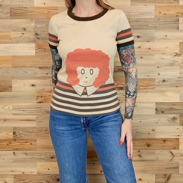 RARE 60's Original Mod Little Orphan Annie Vintage Ringer T Shirt 