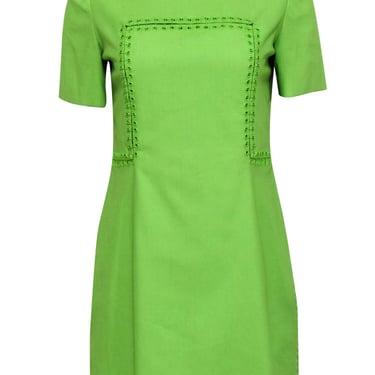 3.1 Phillip Lim - Lime Green Grommet Trim Short Sleeve Dress Sz 6