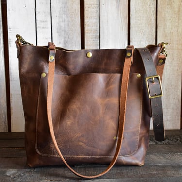 Limited Edition Leather Tote Bag | Leather Bag | Leather Purse Crossbody | Made in USA 