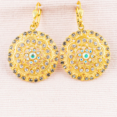 French Crystal Filigree Earrings