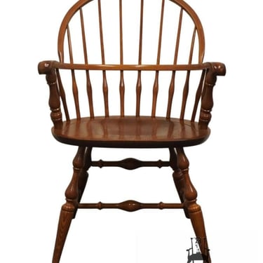 NICHOLS & STONE Solid Hard Rock Maple Colonial Early American Bowback Windsor Dining Arm Chair 