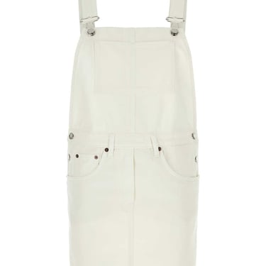 Prada Women White Denim Dungarees Dress