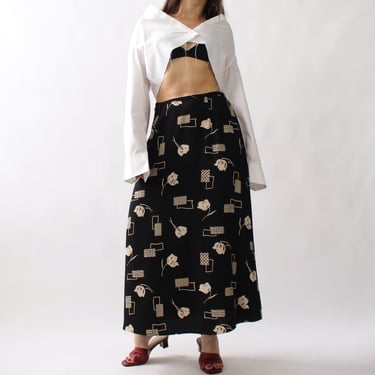 90s Slinky Floral Skirt - W30