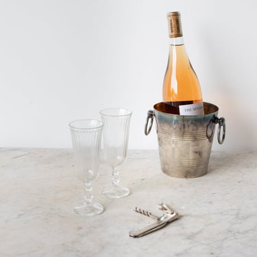 Pair of Champagne Flutes & Petite Ice Bucket