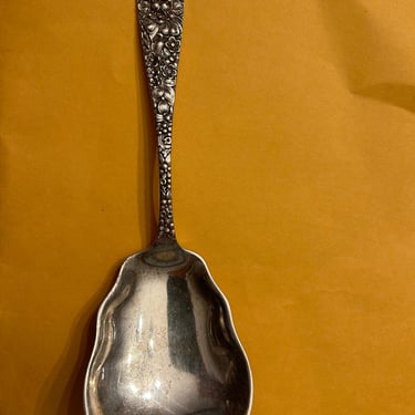Sterling serving spoon repouse stieff 