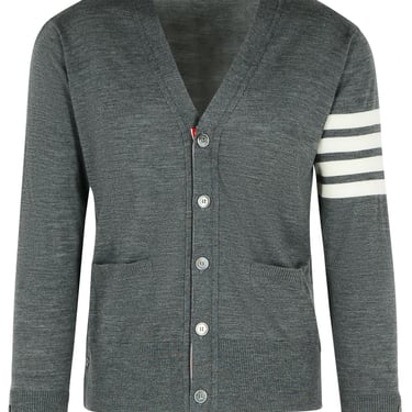 Thom Browne '4-Bar' Grey Virgin Wool Cardigan Men