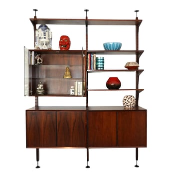 Poul Cadovius Cado Rosewood Danish Modern 2-Bay Royal System, Room Divider / Wall Unit 