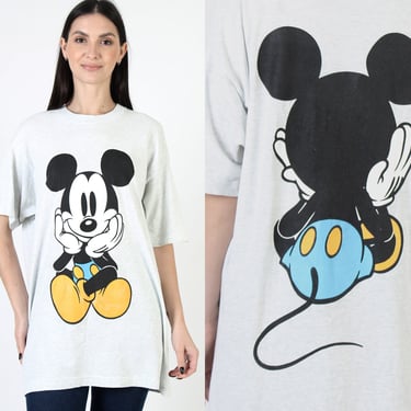 Mickey Mouse T Shirt / All Over Print Tee / Disney Cartoon Character Graphic / Vintage 90s Disneyland Big Graphic OS 