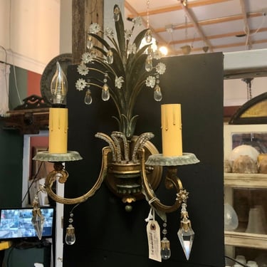 French Chandelier w/ Two Matching Sconces