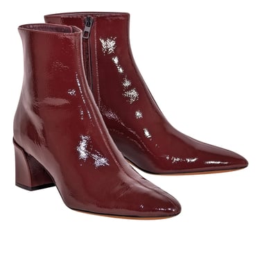 Vince - Red Wine Patent Leather "Charli" Short Boots Sz 8.5