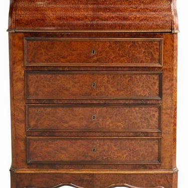 Mid-19th Century French Louis Philippe Period Burled Amboyna Chest Of Drawers Wash Stand circa 1830s 