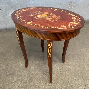 Antique Italian Musical Box Tea Table Marquetry