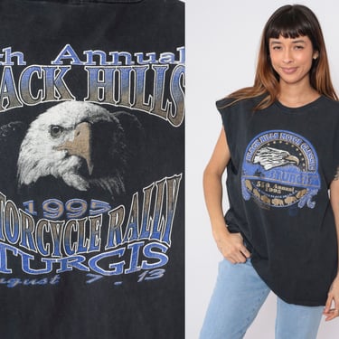 1995 Sturgis Shirt Motorcycle Rally Tank Top Black Hills Rally Biker Shirt 90s South Dakota Muscle Tee Eagle Tshirt Vintage Extra Large xl 