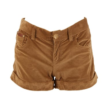 Gucci Brown Corduroy Logo Shorts