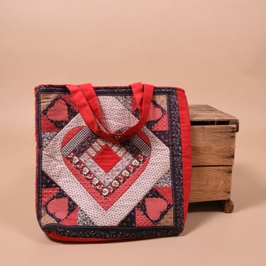 Handmade Red Quilt Tote