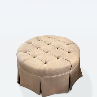 Tufted Gray Ottoman