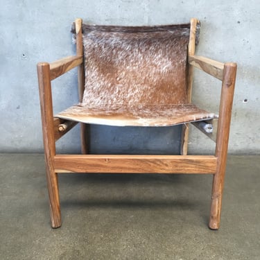 Mid Century Style Cowhide Sling Chair
