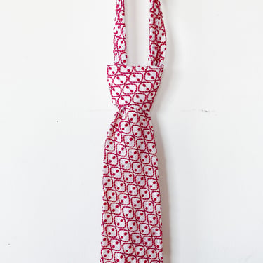 Pink and White Woven Tie