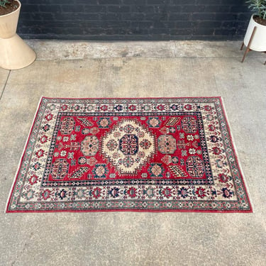 Vintage Oriental Hand Woven Wool Rug Carpet 