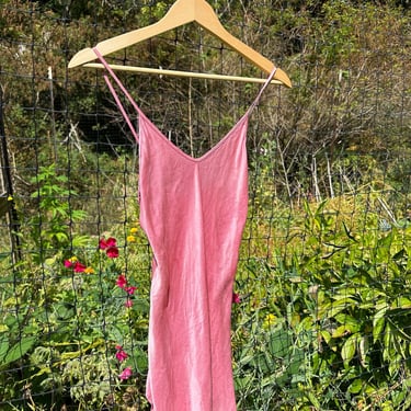 Naturally Dyed Silk Slip, Vintage Kate Bishop San Francisco Rose Pink Blush Nightie, sz xxs xs 