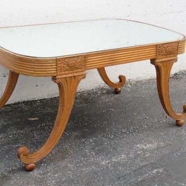 Early 1900s Duncan Phyfe Carved Mirrored Top Coffee Table 2875