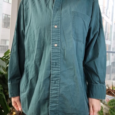 Vintage Midnight Green Button Up