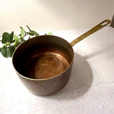 Antique French Copper and Brass Sauce Pan 