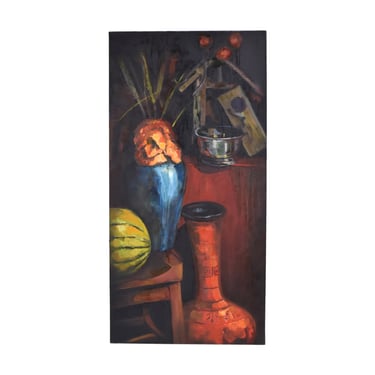 Impressionist Oil Painting Still Life with Vegetables by
