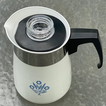 Vintage Corning Ware 4 Cup Percolator Coffee Pot 
