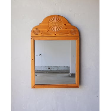 1980's Pine Wall Mirror 