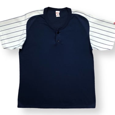 Vintage 70s/80s Wilson Sportswear Made in USA Mesh Pinstripe Blank Jersey Shirt Size Medium 