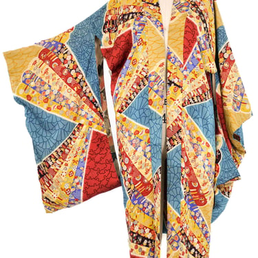 Floral Printed Silk Kimono