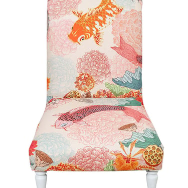 Koi Fish Printed Fabric Slipper Chair