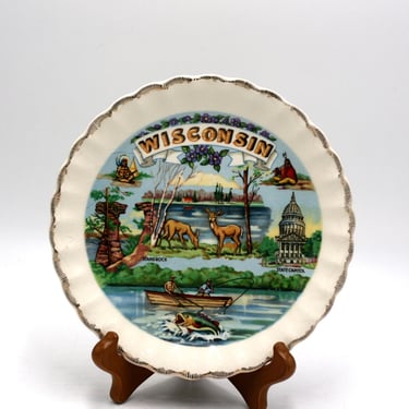 vintage Wisconsin Souvenir Plate 