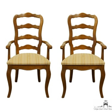 Set of 2 STANLEY FURNITURE Country French Ladderback Dining Arm Chairs 