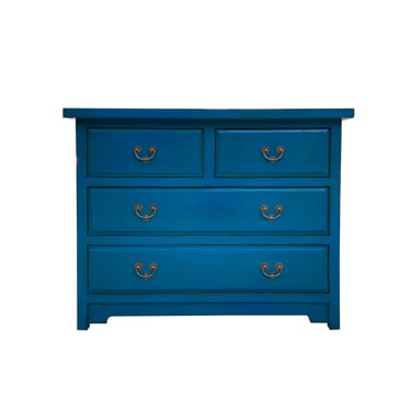 Oriental Bright Blue 4 Drawers Sideboard Credenza Dresser Cabinet cs7526E 