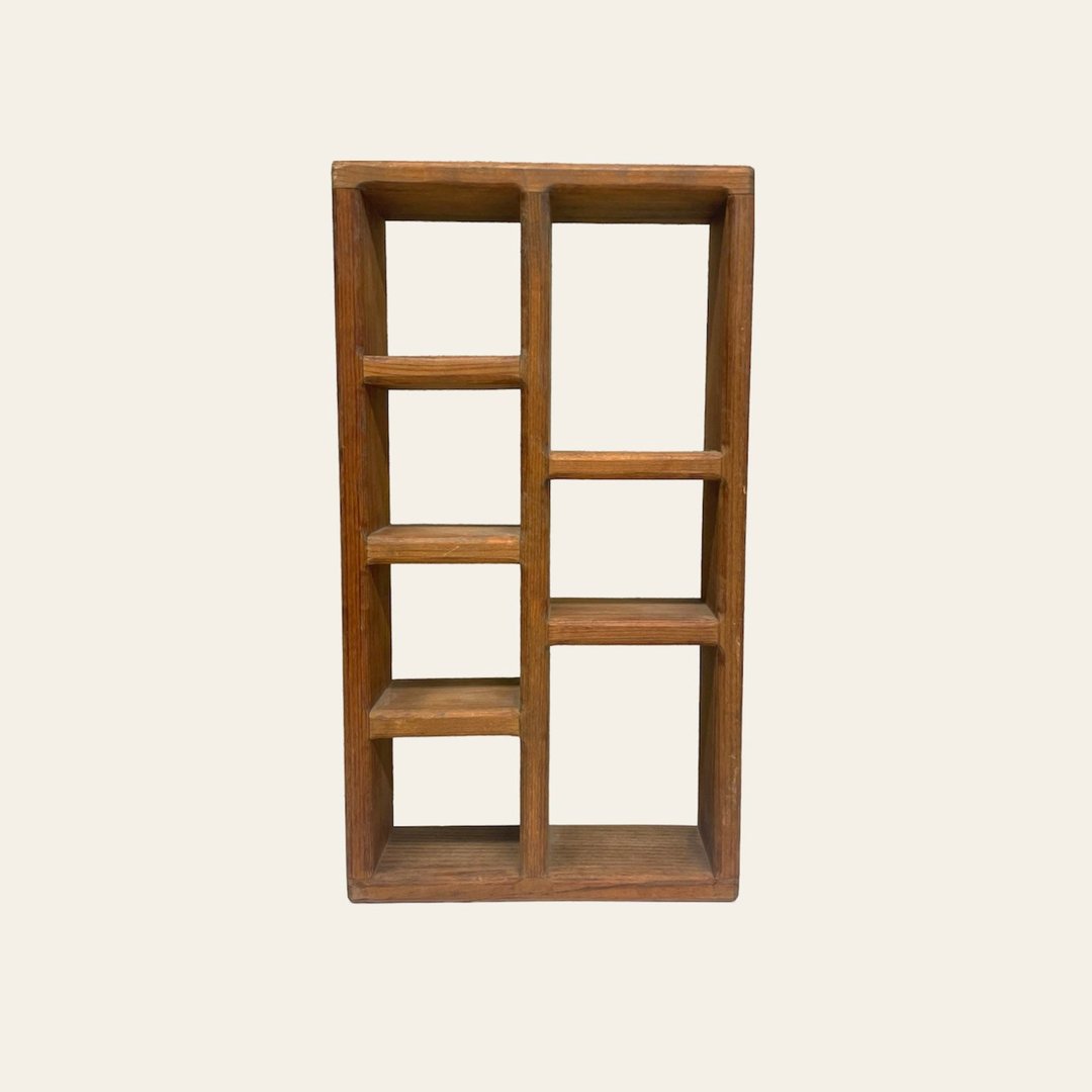 Vintage Shelving Unit Retro 1990s Handmade + Wood + Cubbies + Rectangle ...