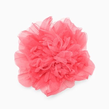 Max Mara Peony-Coloured Flower Brooch In Silk Women