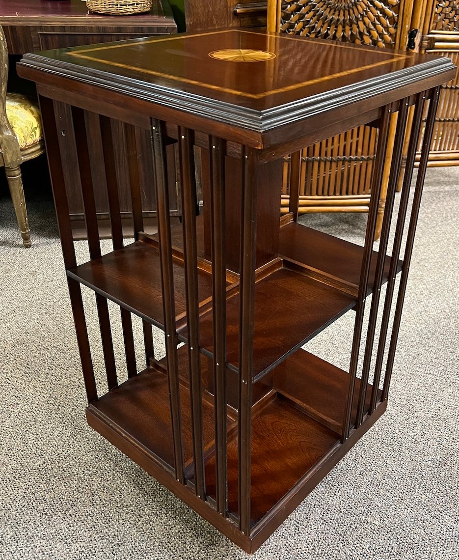 Item #DM12c Antique Mahogany Revolving Library / Book Table w ...