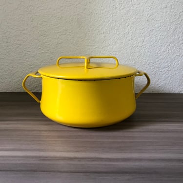 Vintage Dansk Mid-Century Modern Yellow Enamel Dutch Oven Sauce Pot
